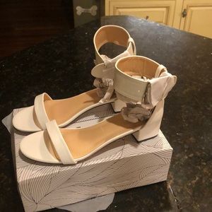 BRAND NEW Chase + Chloe White Ankle Strap Heels